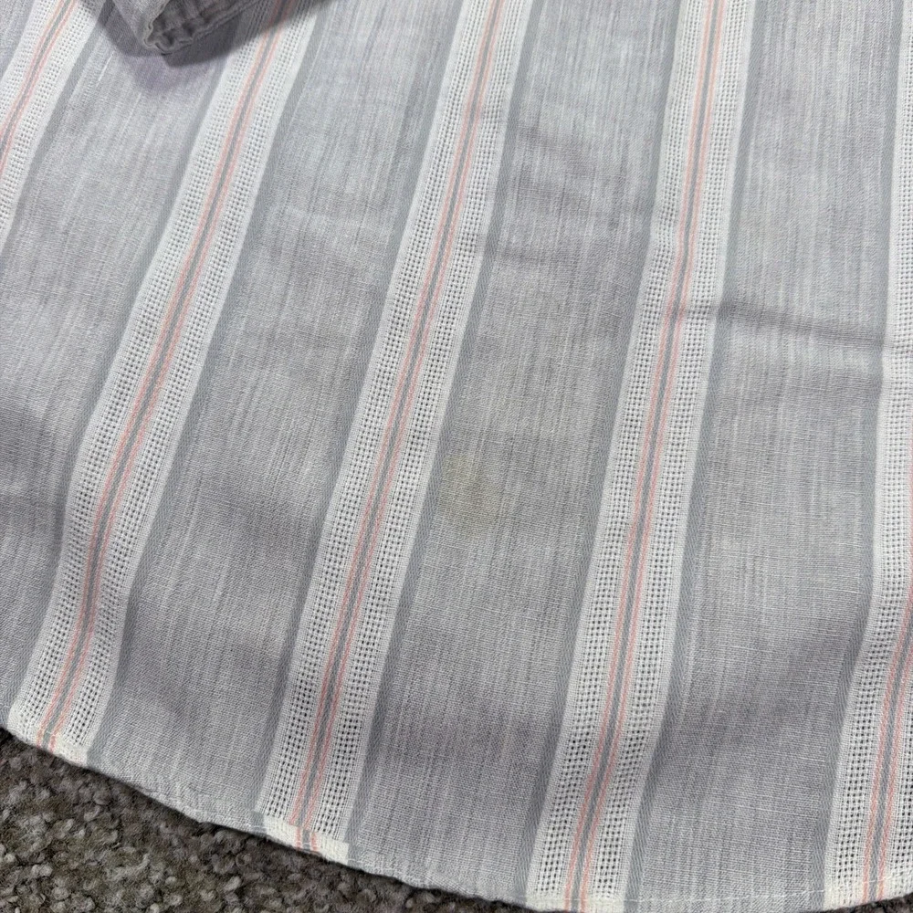 Vintage Dagger Collar Striped Button Up No Iron 70s Jc Penney Classic Large